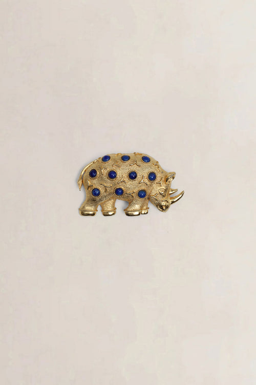 Vintage Capri Rhino Brooch