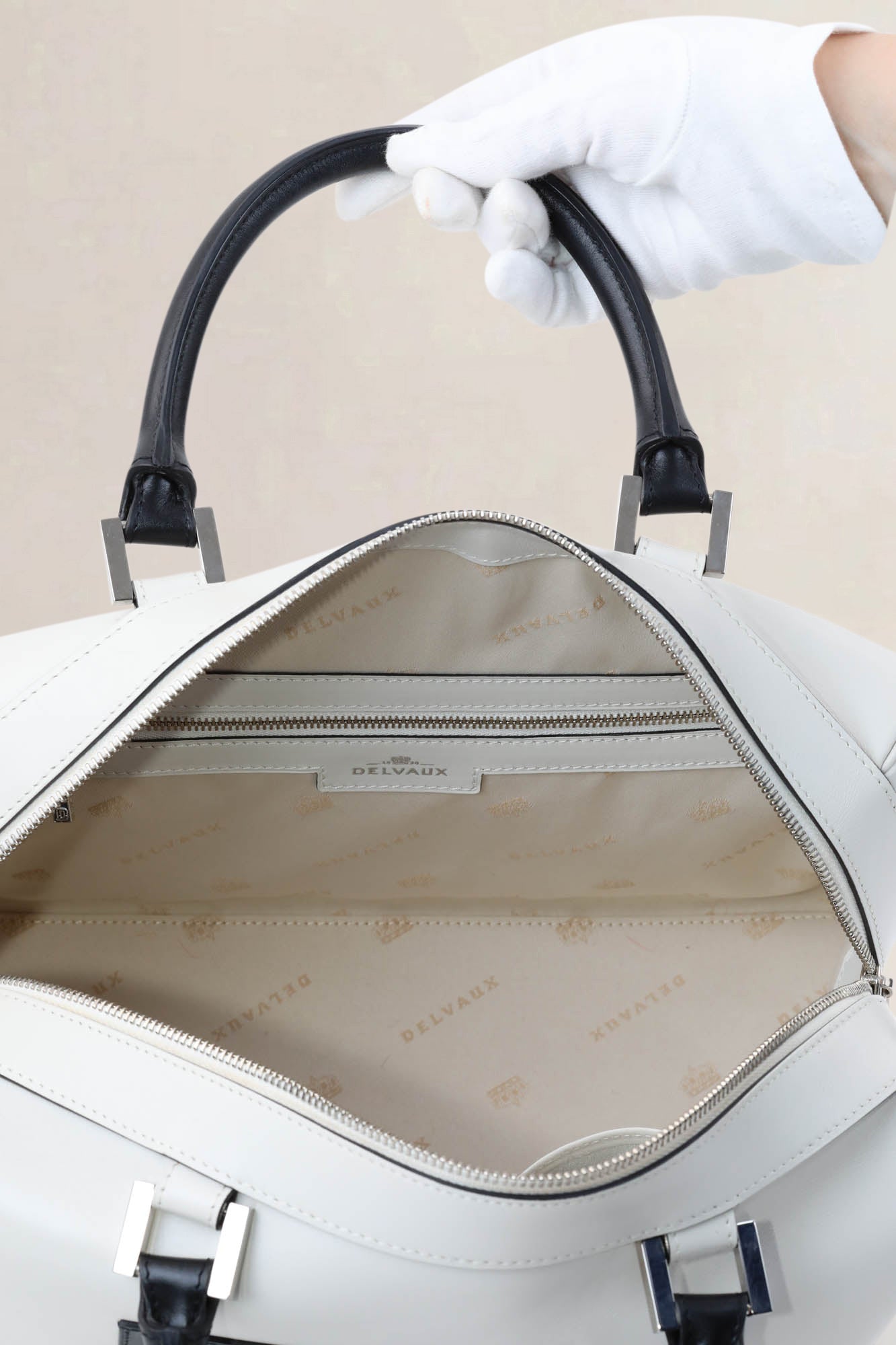 Delvaux Bicolore Louise Boston Allure Top Handle Bag