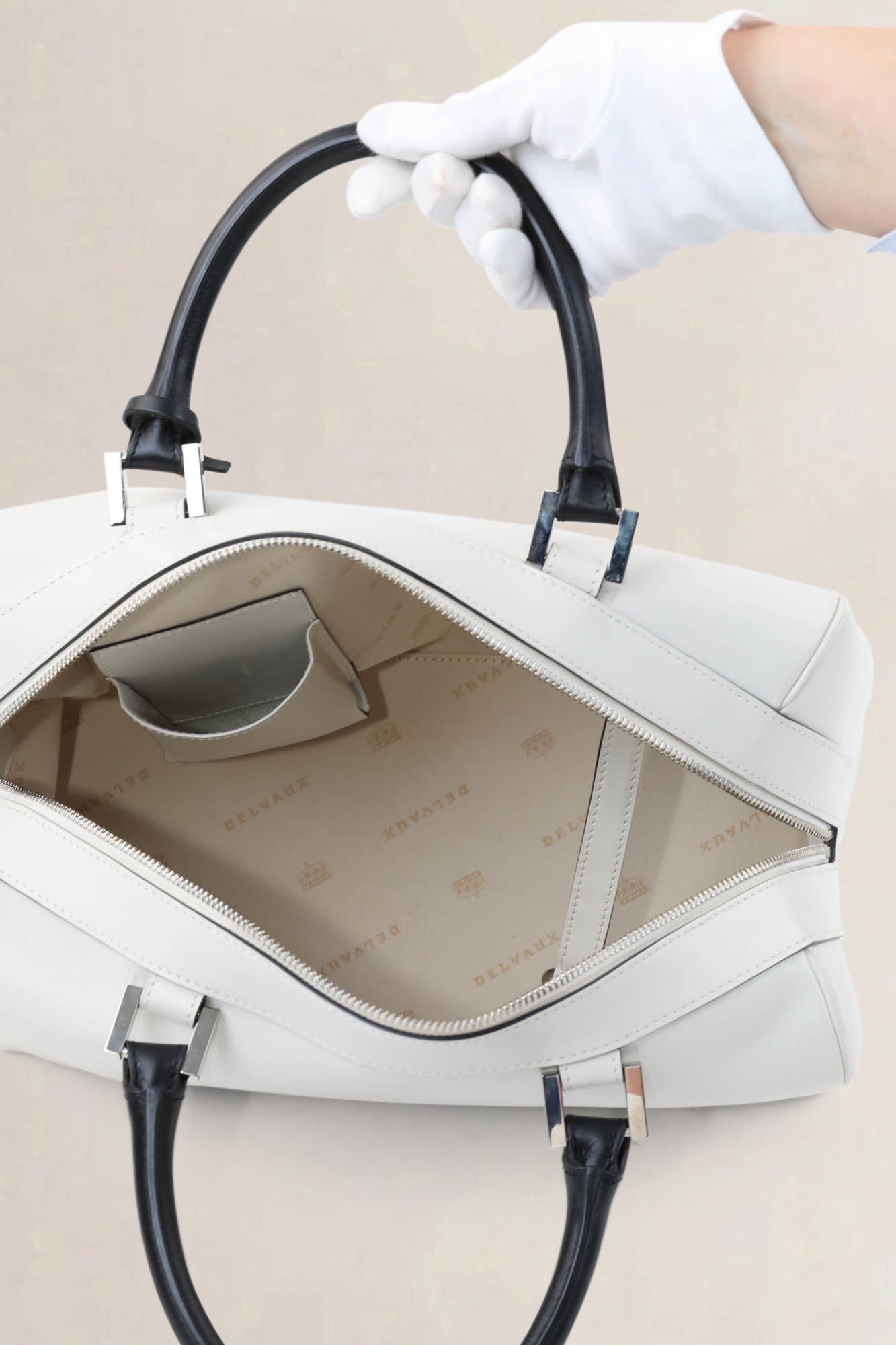 Delvaux Bicolore Louise Boston Allure Top Handle Bag