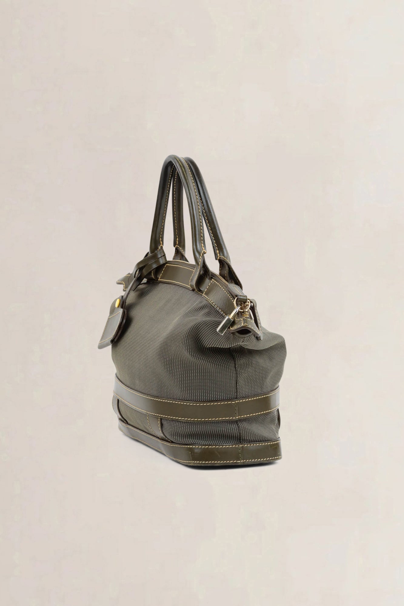 Delvaux Khaki Top handle Bag