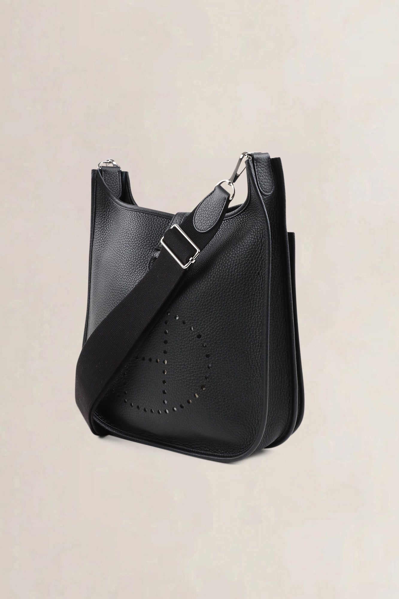 Sac bandoulière Hermès Evelyne 29 en cuir Taurillon Clemence noir