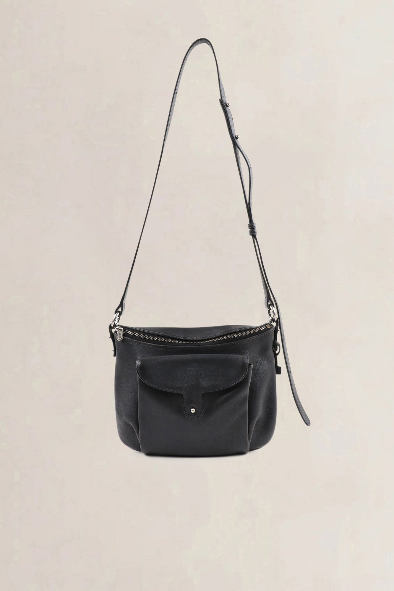 Delvaux Moissac grey leather crossbody — vintage