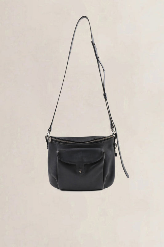 Delvaux Moissac grey leather crossbody — vintage