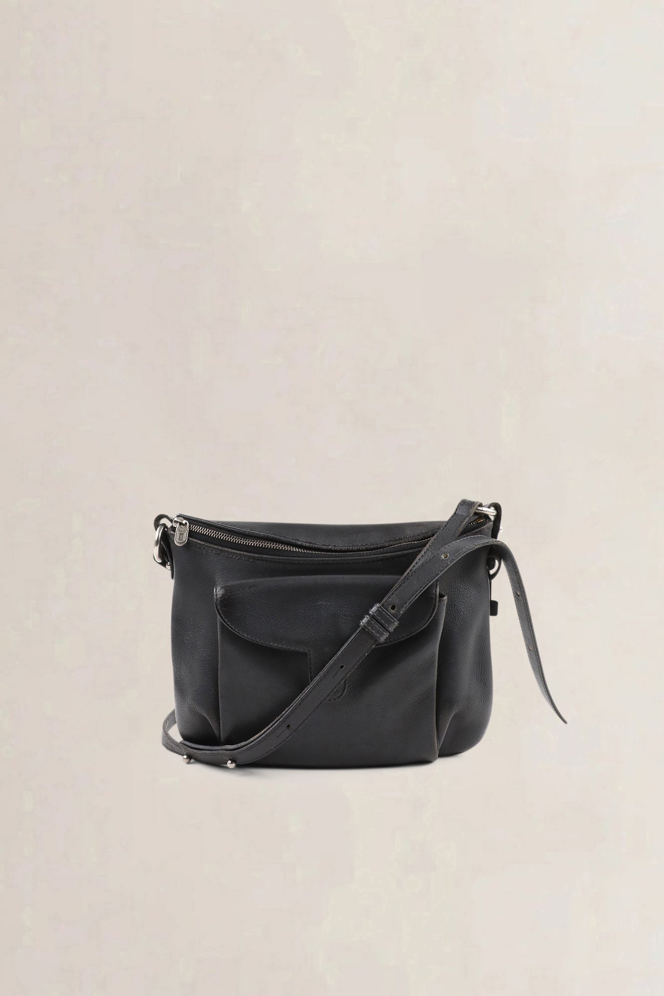 Delvaux Grey Leather Moissac Crossbody Bag