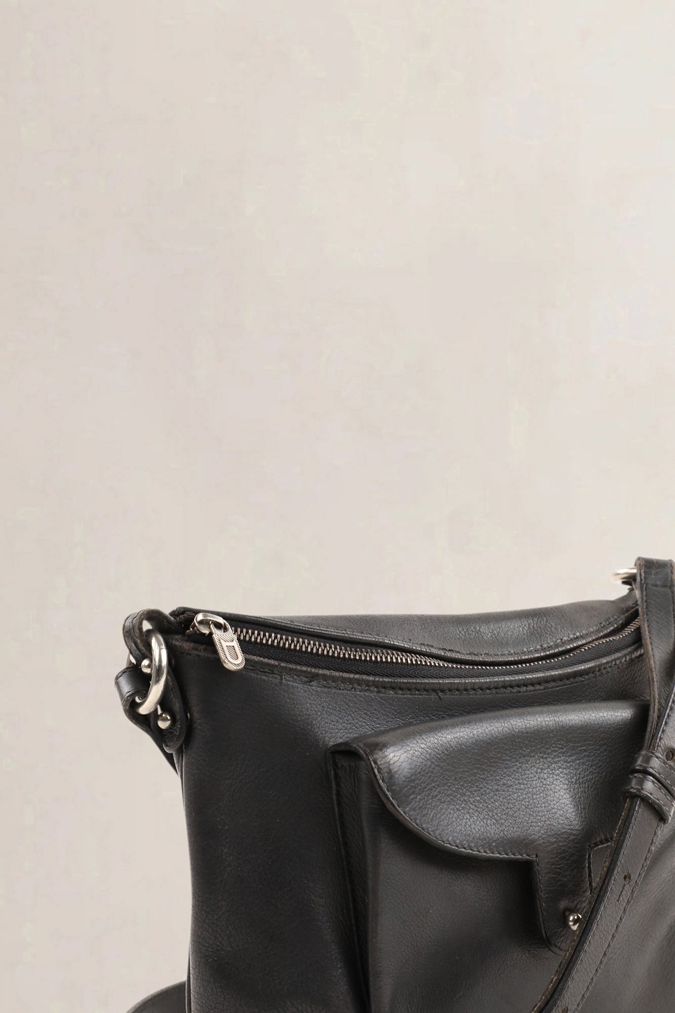Delvaux Grey Leather Moissac Crossbody Bag