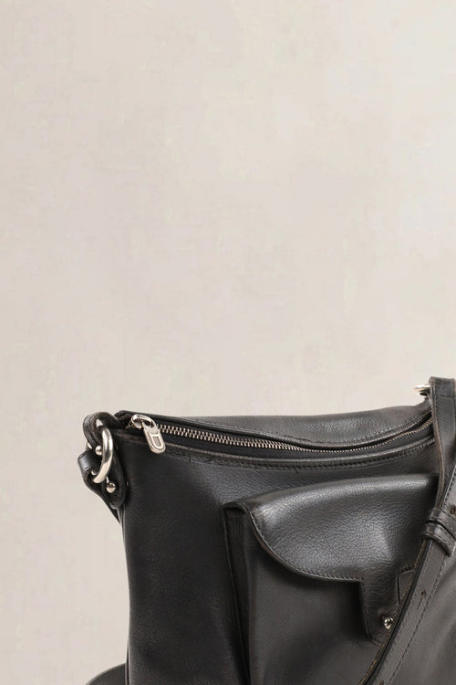 Delvaux Grey Leather Moissac Crossbody Bag