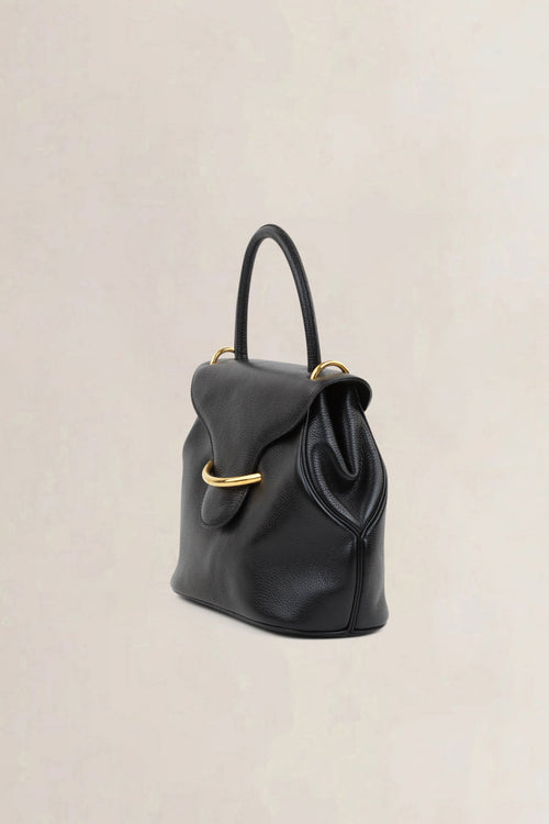 Delvaux Black Baltimore PM Top Handle Bag