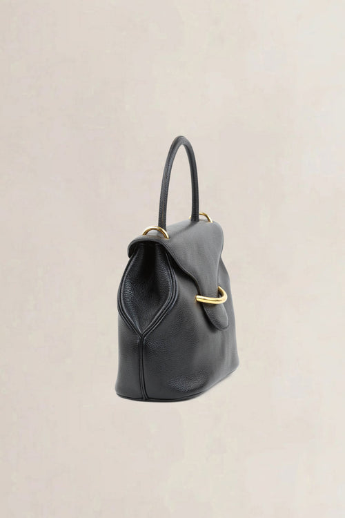Delvaux Black Baltimore PM Top Handle Bag