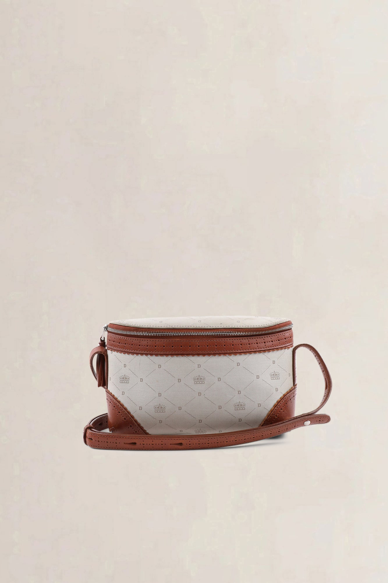 Delvaux Brown Leather/Canvas Crossbody Bag