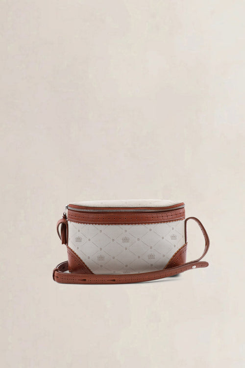 Delvaux Brown Leather/Canvas Crossbody Bag