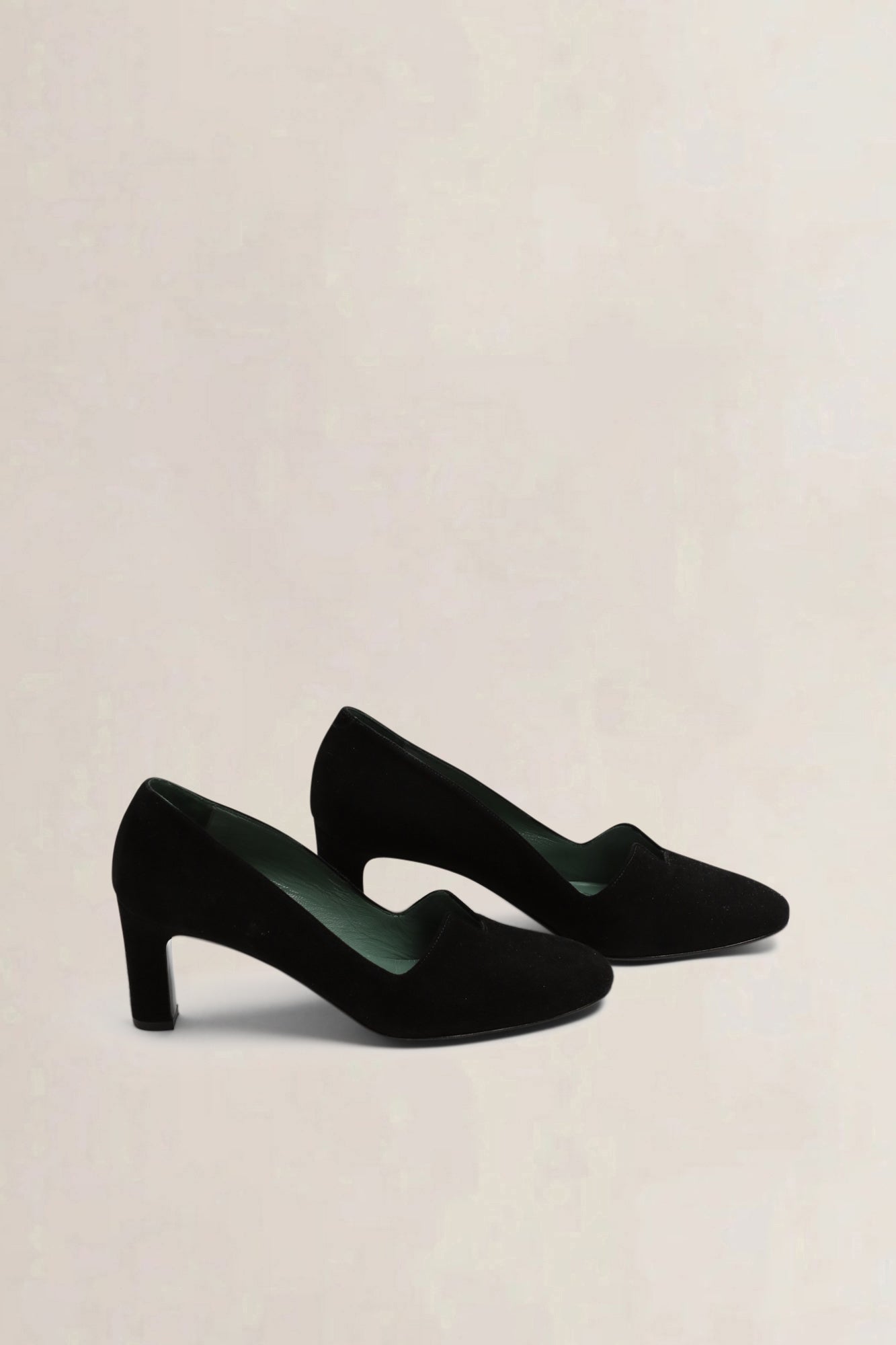 Hermès Black Suède Slip On Block Heels