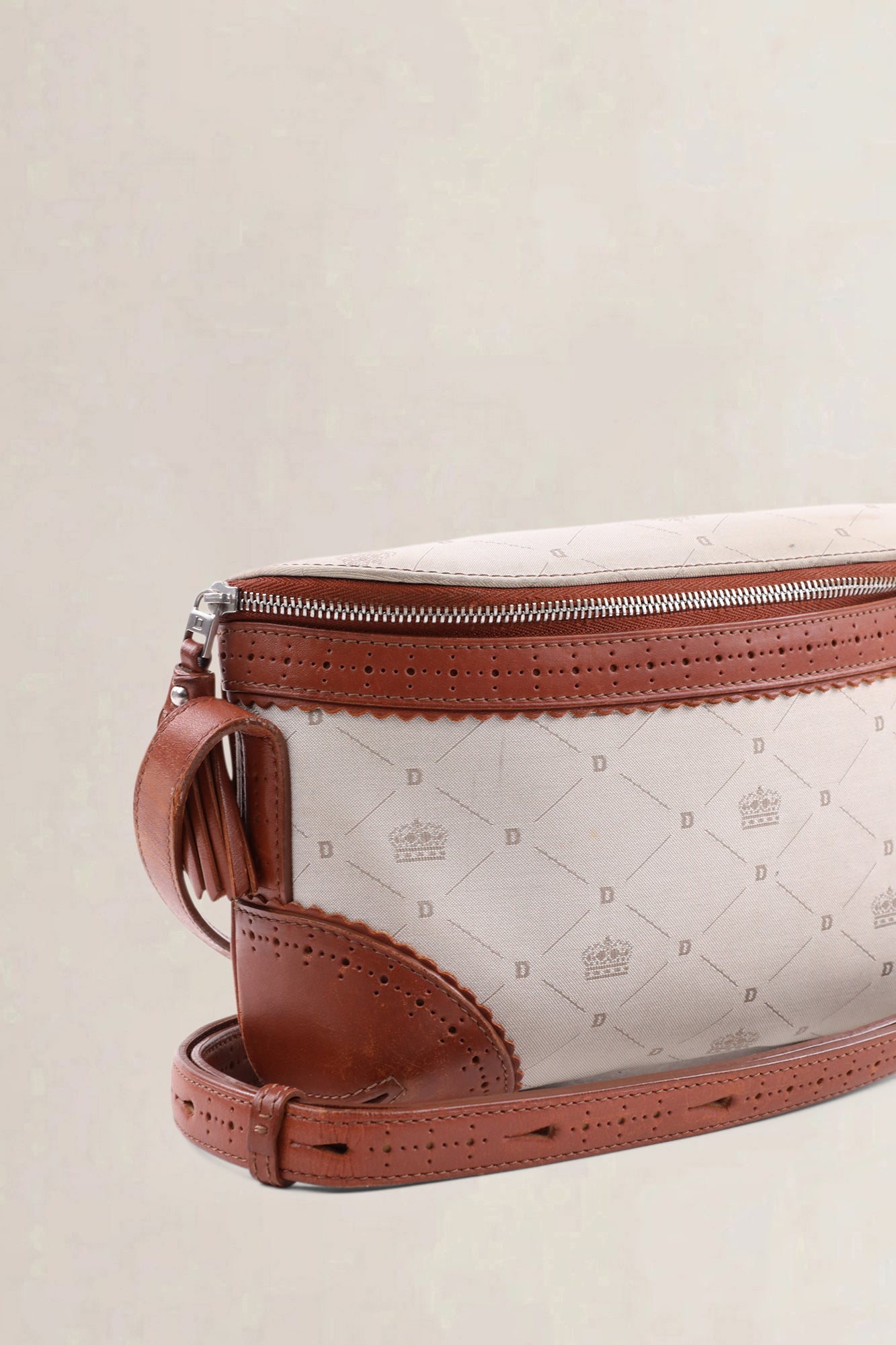 Delvaux Brown Canvas Crossbody — preloved