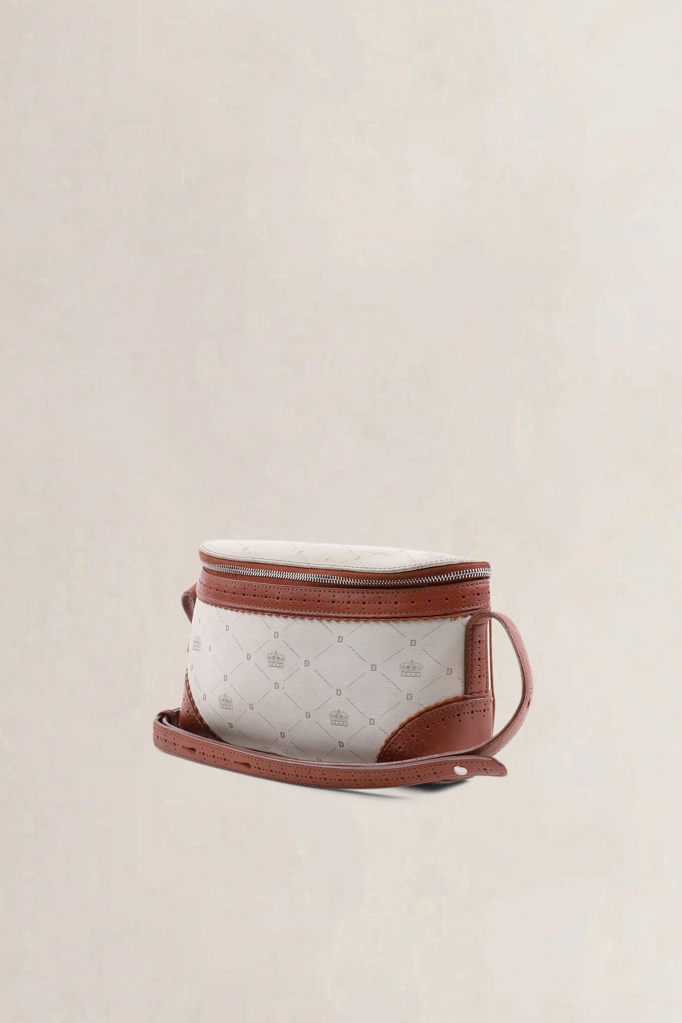 Delvaux Brown Leather/Canvas Crossbody Bag