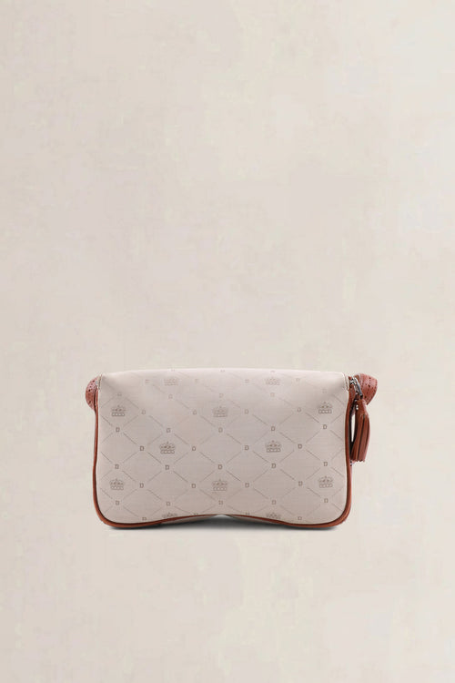 Delvaux Brown Leather/Canvas Crossbody Bag