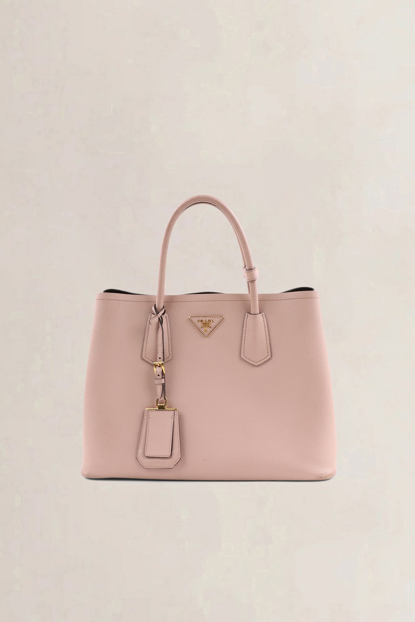 Prada Saffiano Double bag blush pink — preloved