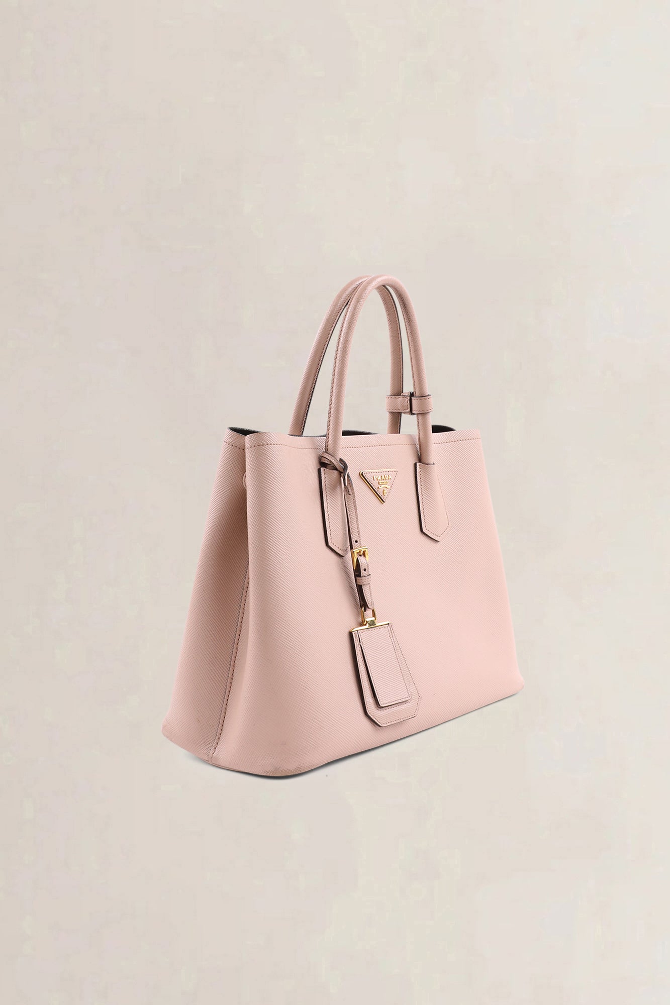 Sac à épaule Prada Double en cuir Saffiano rose blush