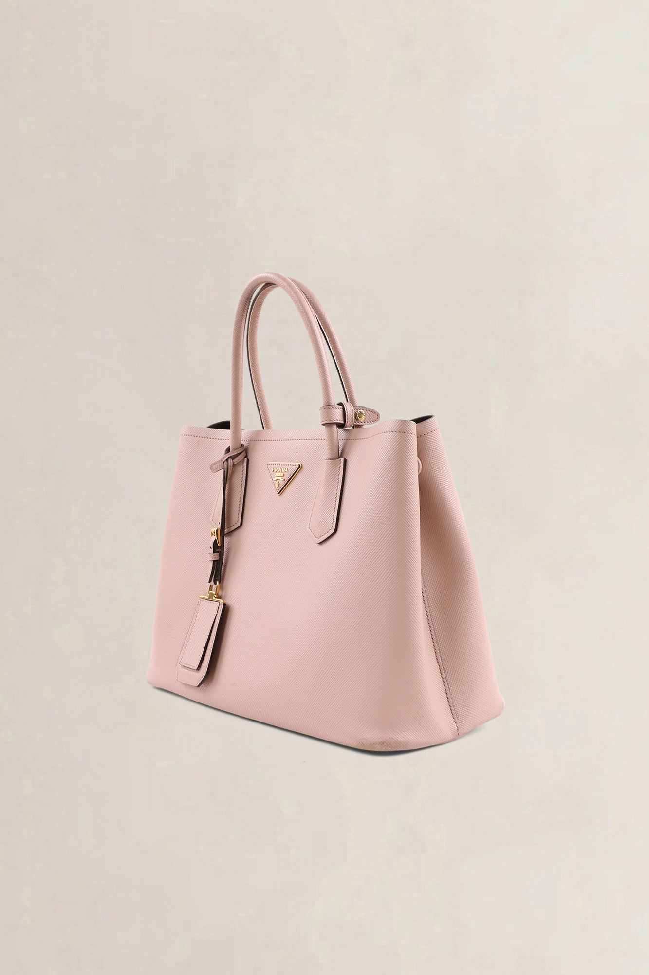 Prada Saffiano Double bag blush pink — preloved