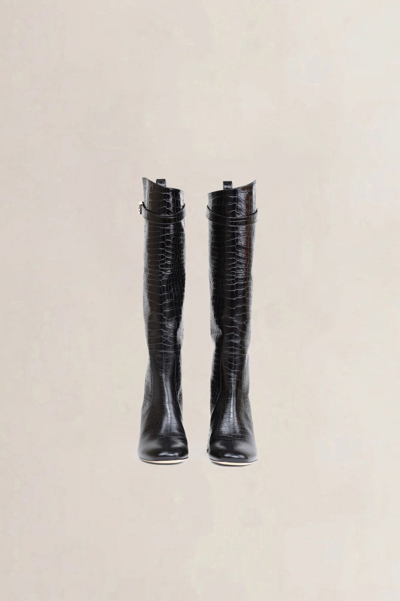 Fendi Black Embossed Leather Boots