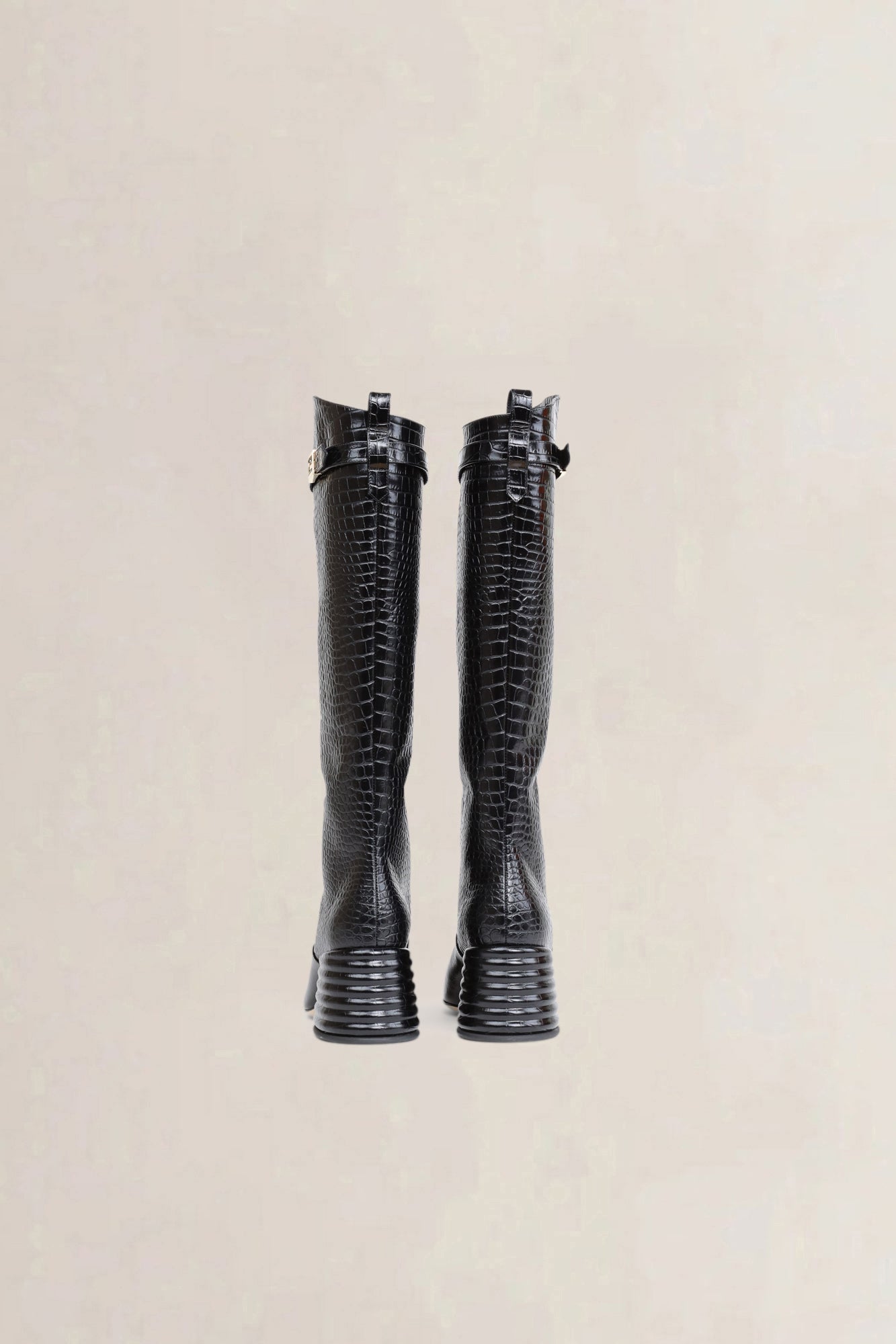 Fendi Black Embossed Leather Boots