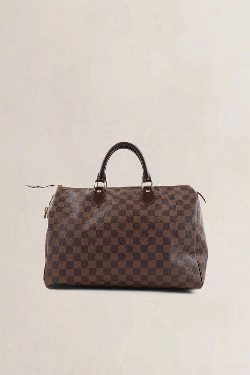 Sac Louis Vuitton Speedy 35 en toile Damier Ebene