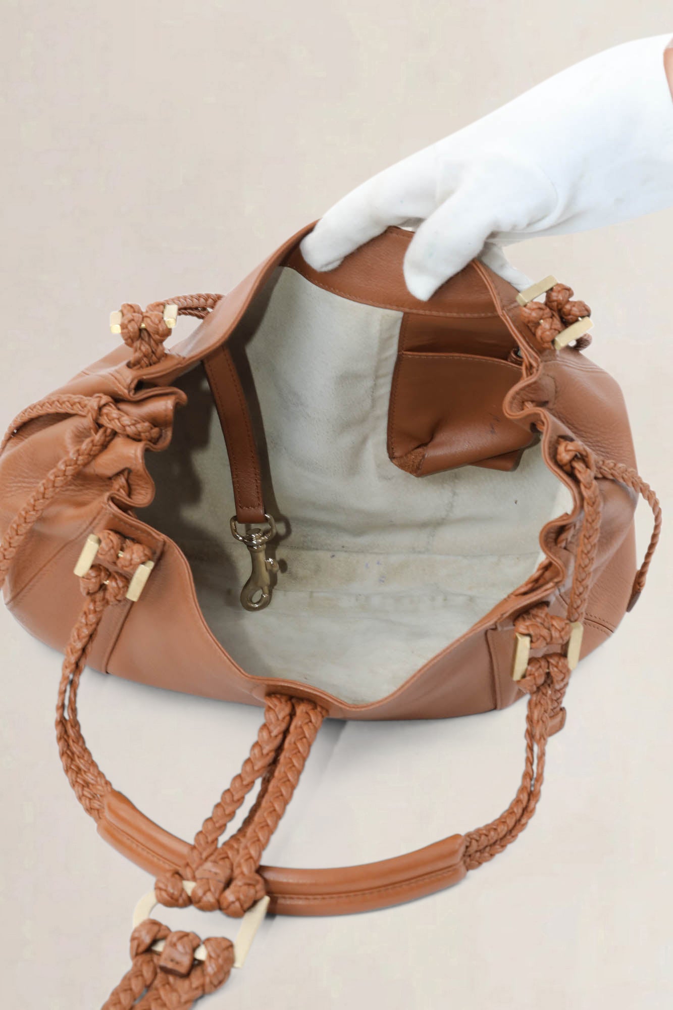 Delvaux Camel Eugène Shoulder Bag