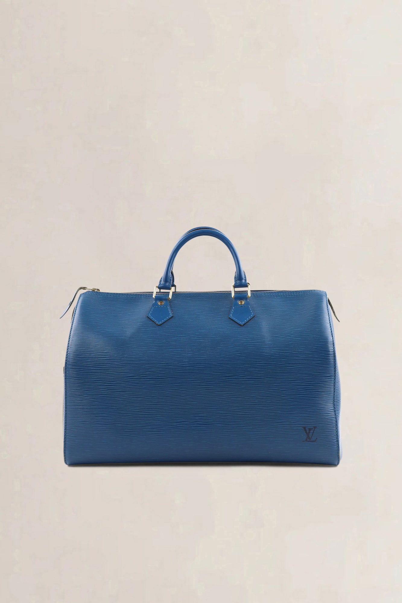 Sac Louis Vuitton Speedy 35 en cuir Epi bleu