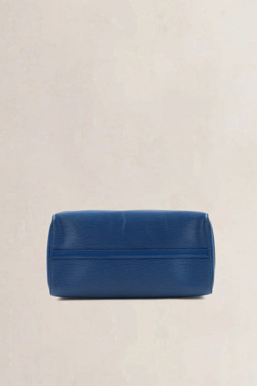 Sac Louis Vuitton Speedy 35 en cuir Epi bleu