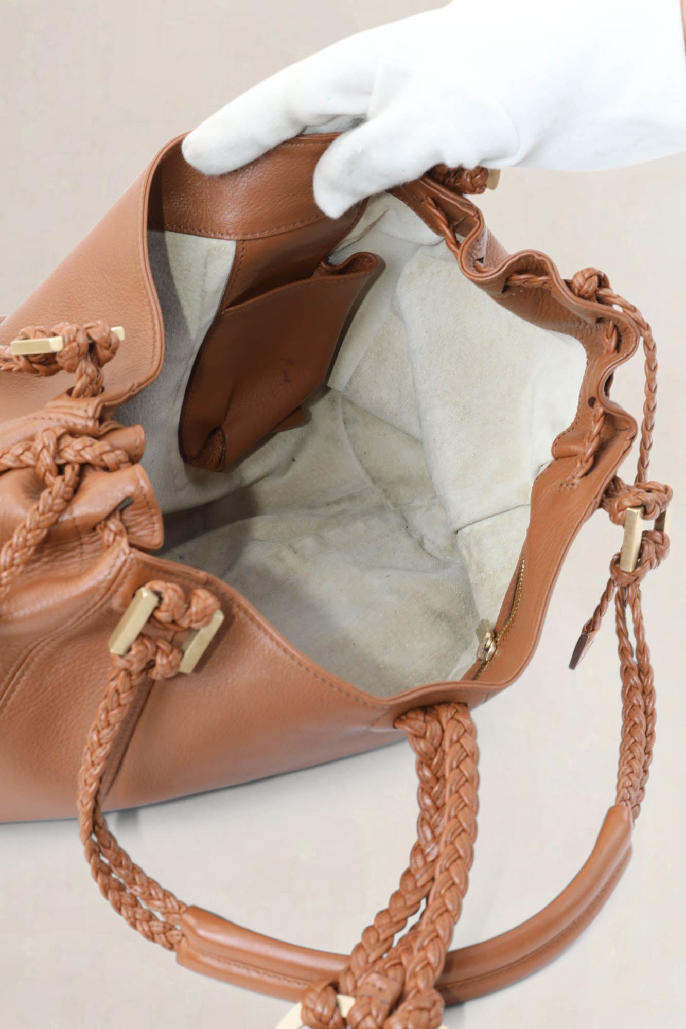 Delvaux Camel Eugène Shoulder Bag