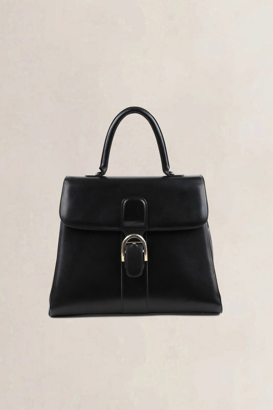 Delvaux Black Brillant GM Box Calf Top Handle Bag