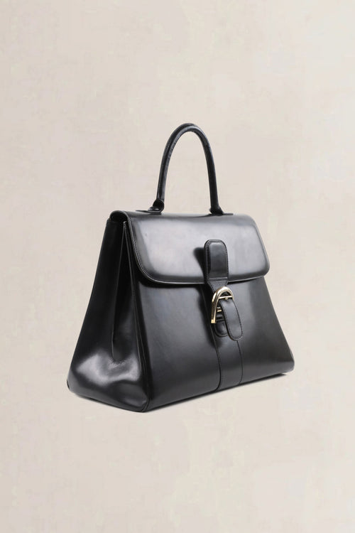 Delvaux Black Brillant GM Box Calf Top Handle Bag