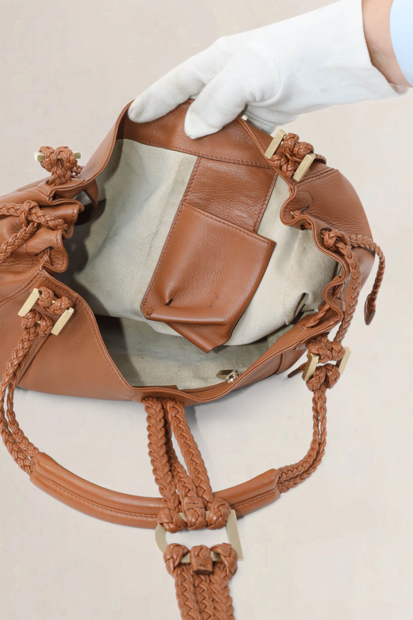 Delvaux Camel Eugène Shoulder Bag