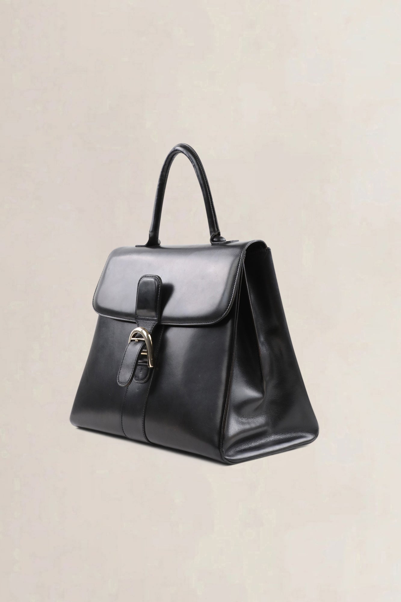 Delvaux Black Brillant GM Box Calf Top Handle Bag