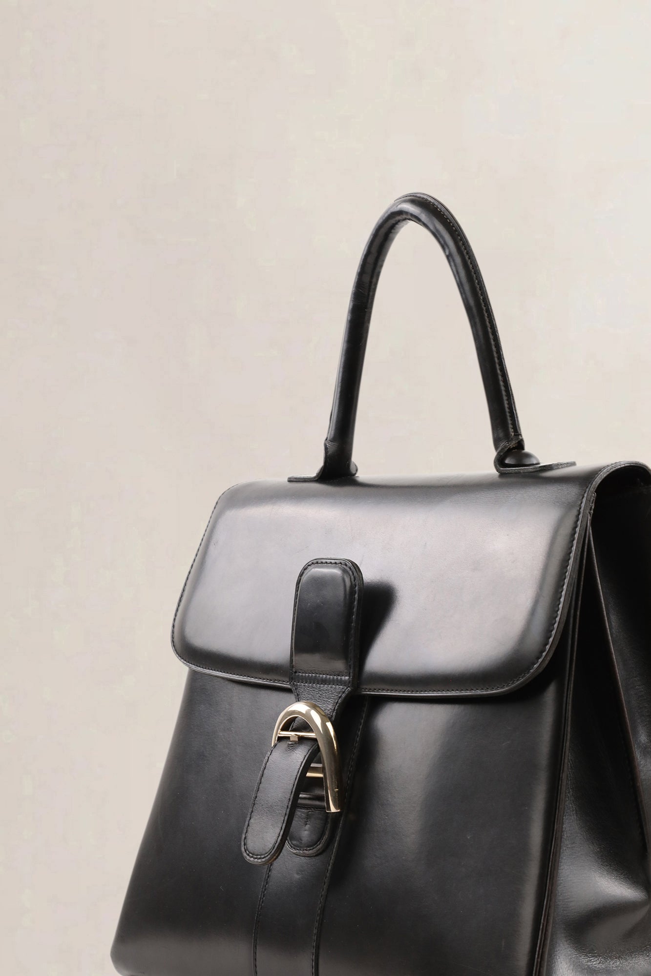 Delvaux Black Brillant GM Box Calf Top Handle Bag