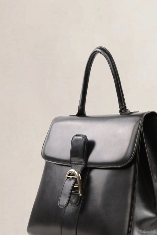 Delvaux Black Brillant GM Box Calf Top Handle Bag