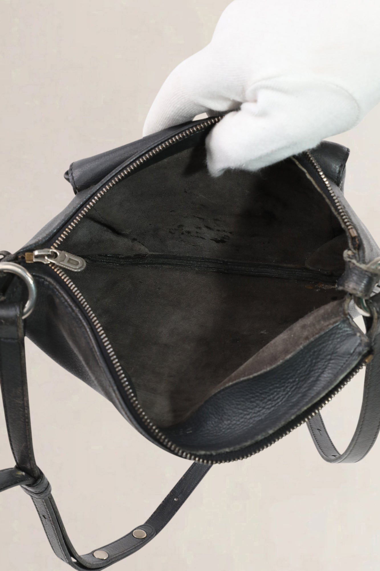 Delvaux Grey Leather Moissac Crossbody Bag
