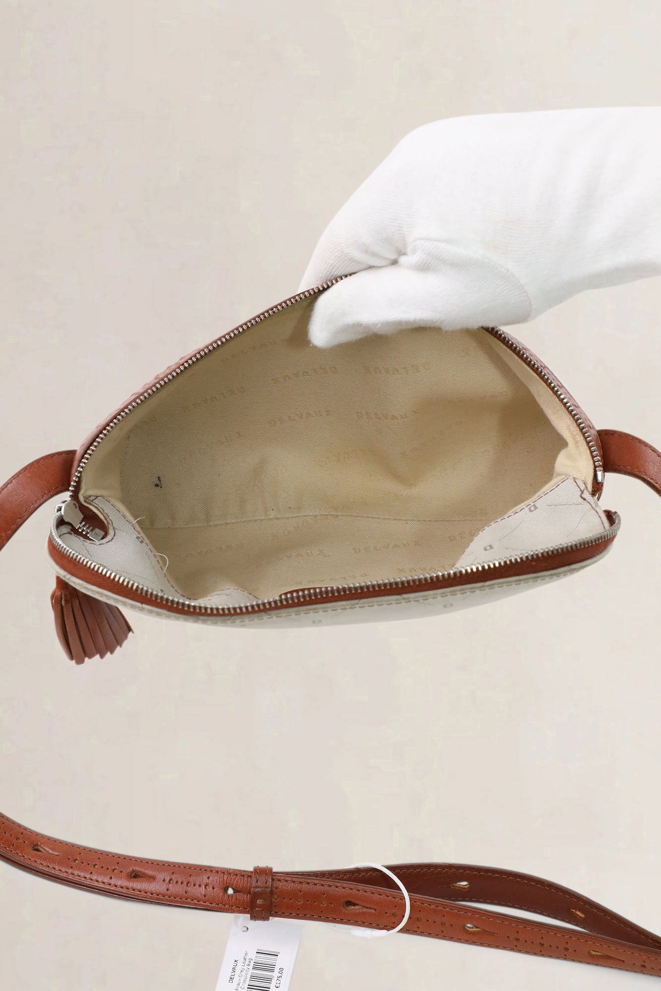 Delvaux Brown Leather/Canvas Crossbody Bag