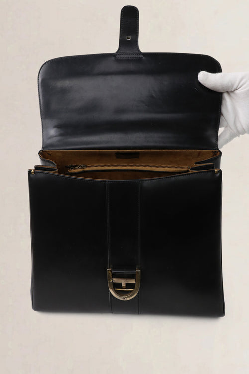 Delvaux Black Brillant GM Box Calf Top Handle Bag