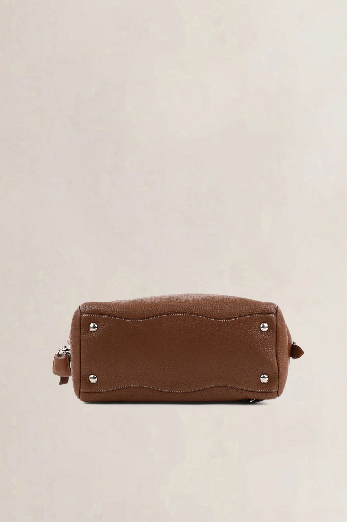 Sac à épaule Prada bowler en cuir brun à logo embossé