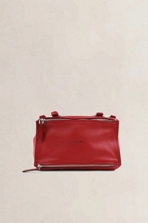 Sac bandoulière Givenchy Pandora en cuir de chèvre rouge Vermillon