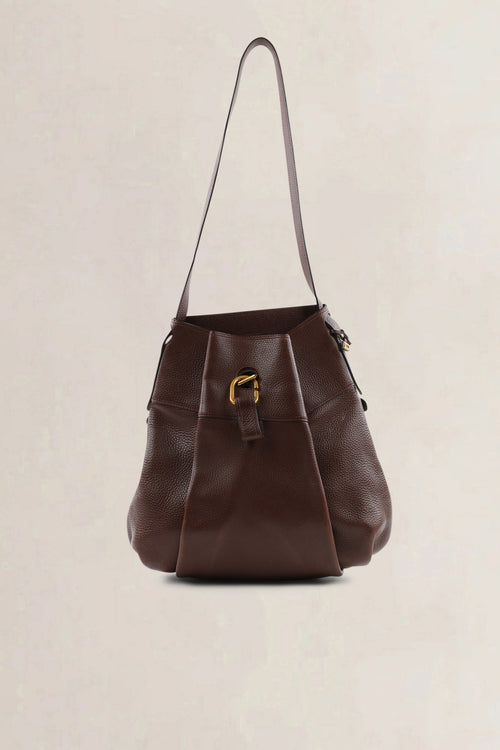 Sac bandoulière Delvaux Faust en cuir brun