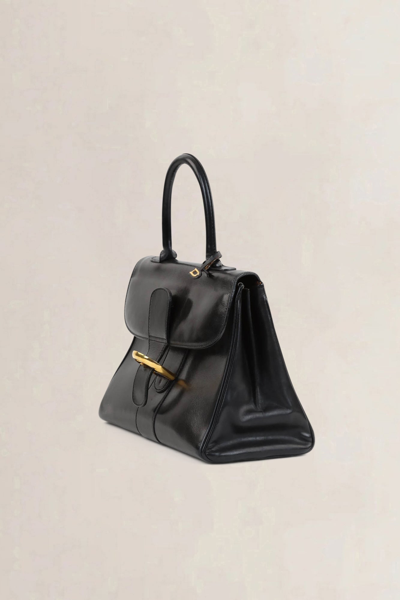Delvaux Black Brillant MM Top Handle Bag