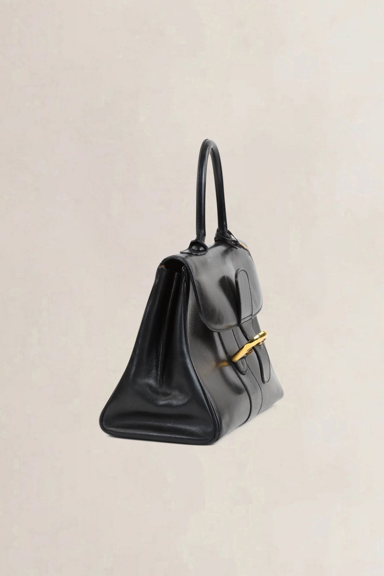 Delvaux Black Brillant MM Top Handle Bag