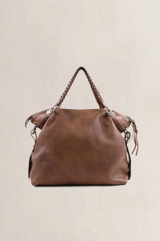 Gucci Brown Braided Leather Shoulder Bag