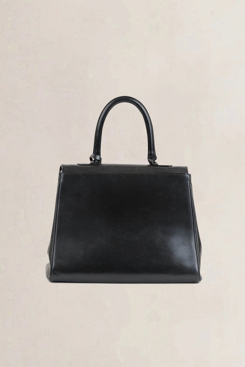 Delvaux Black Brillant MM Top Handle Bag