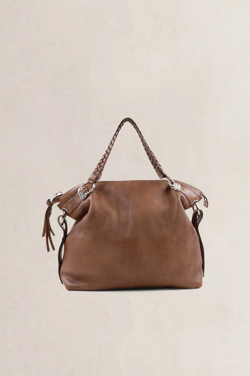 Sac à épaule Gucci en cuir brun à anses tressées