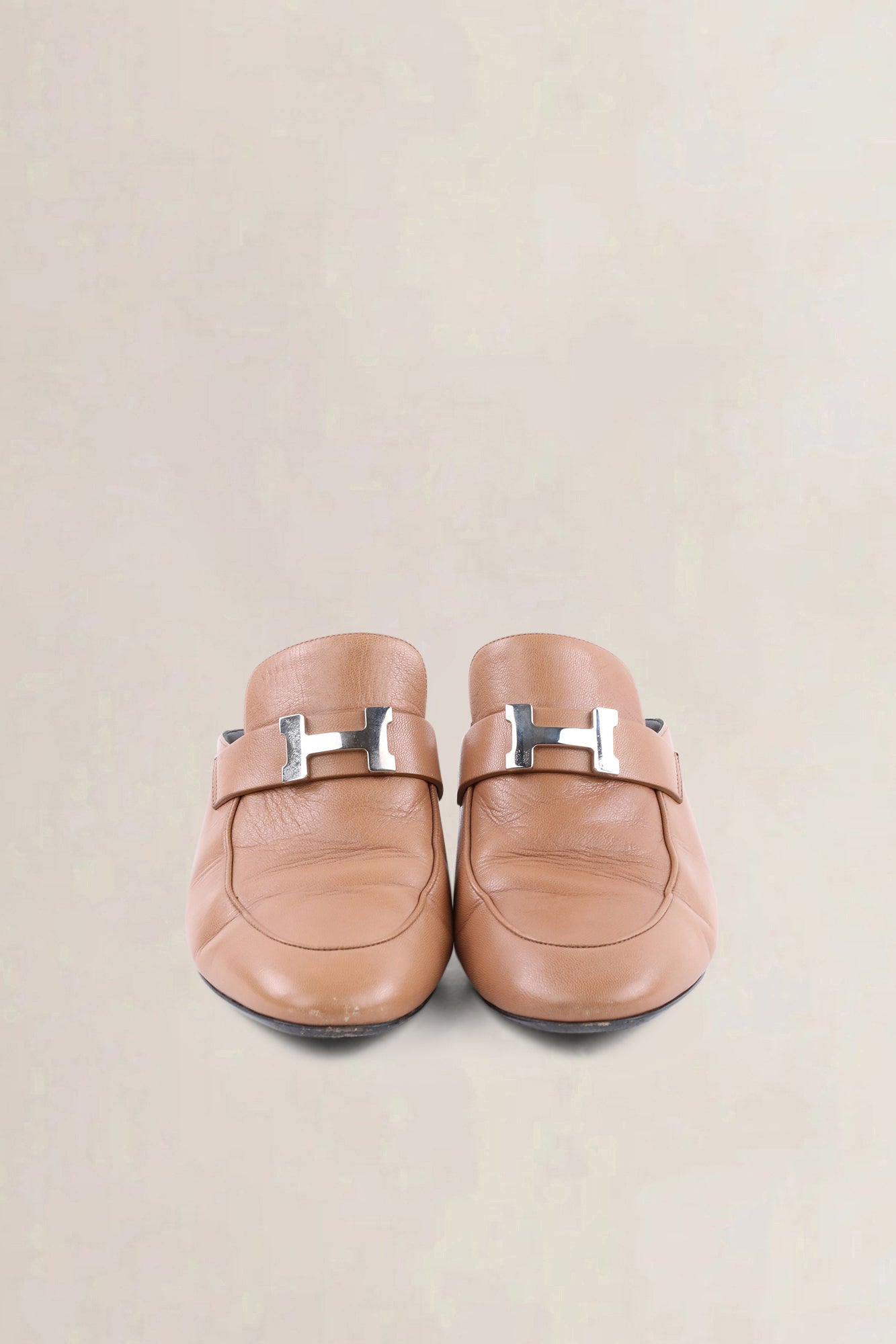 Mules Hermès Paradis en cuir tan