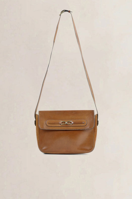 Delvaux Cognac Crossbody Bag