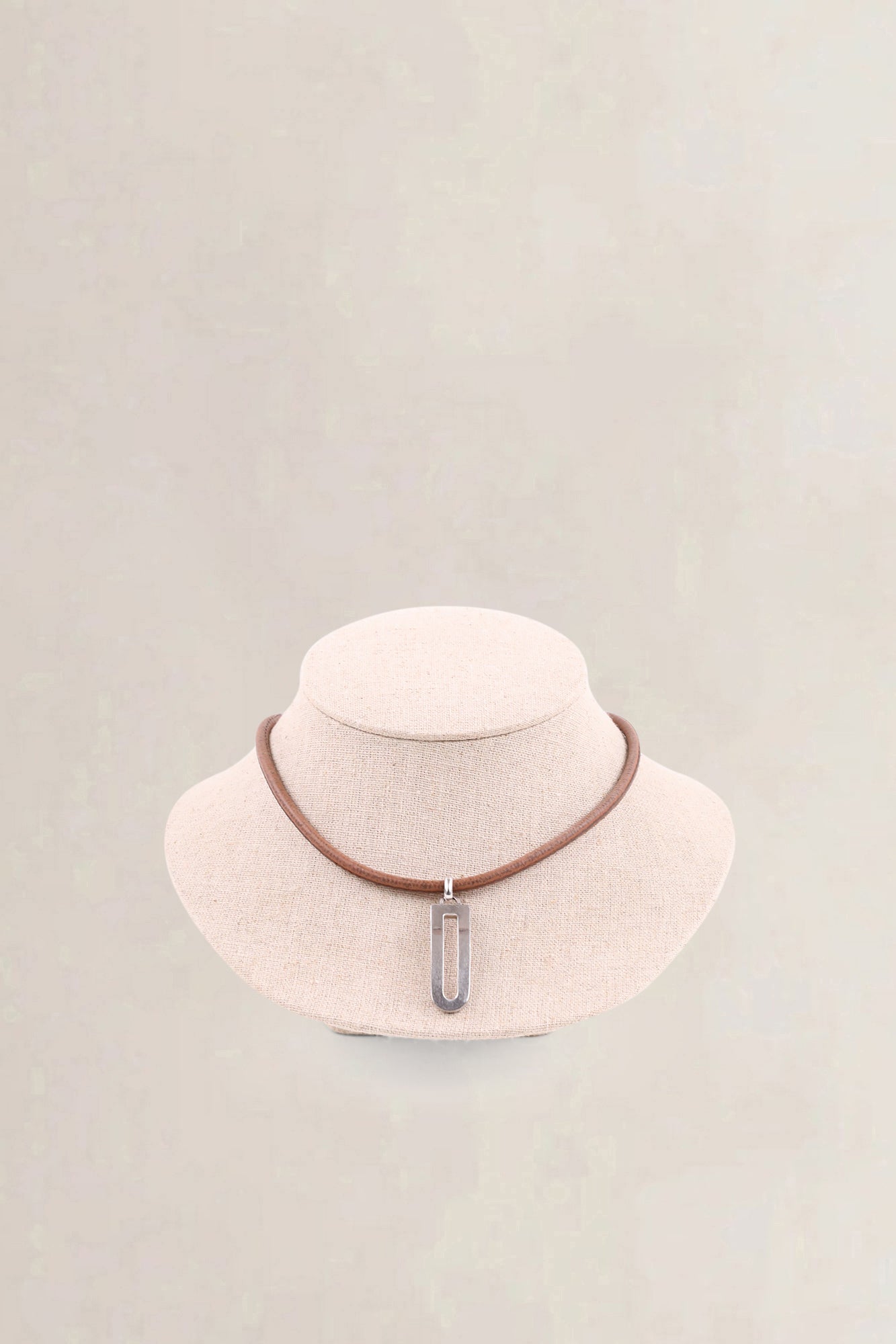 Collier Delvaux Dclic Jumping en cuir fauve