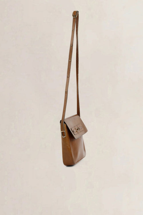 Delvaux Cognac Crossbody Bag