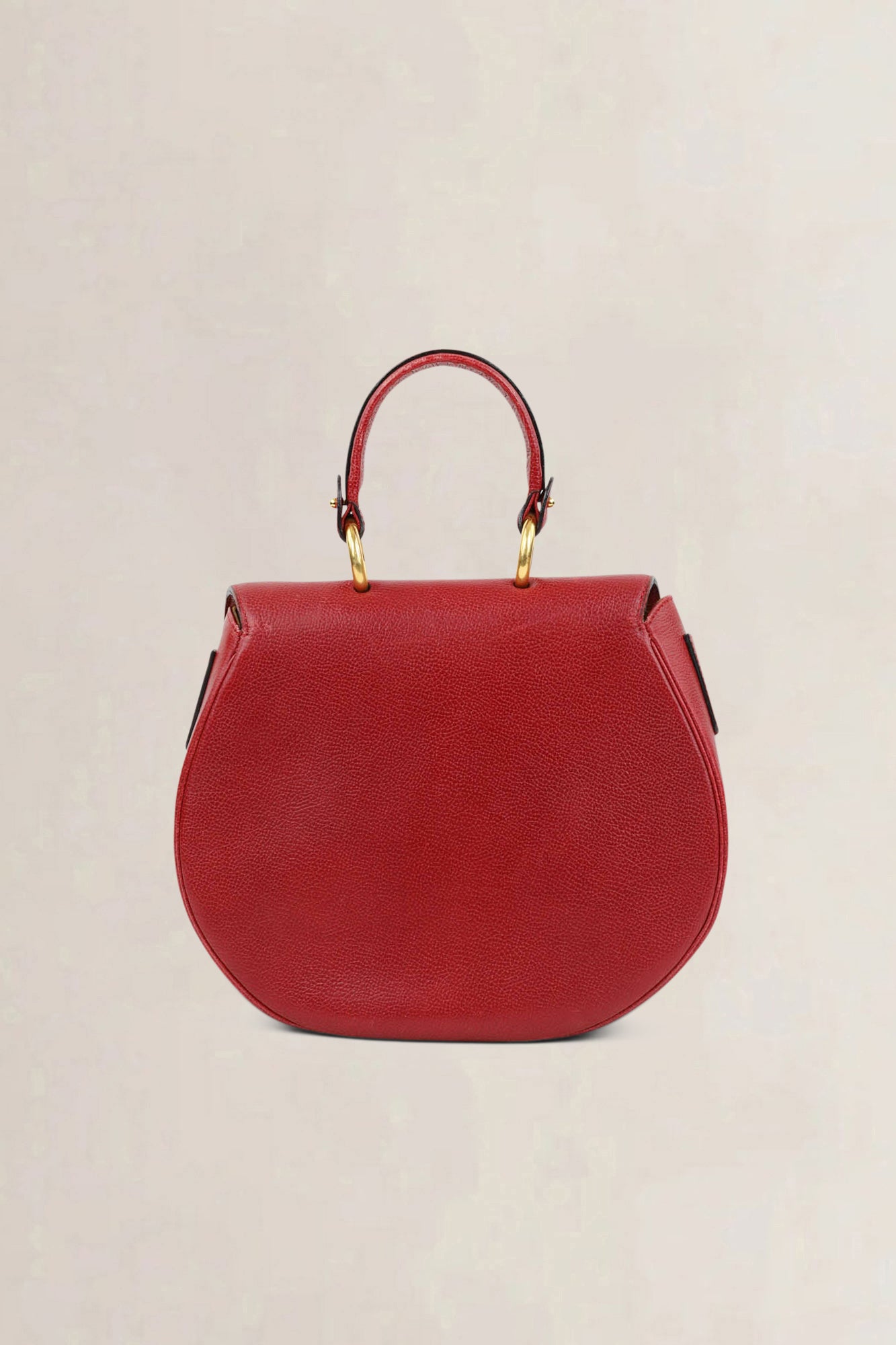 Delvaux Rosso Round Top Handle Bag